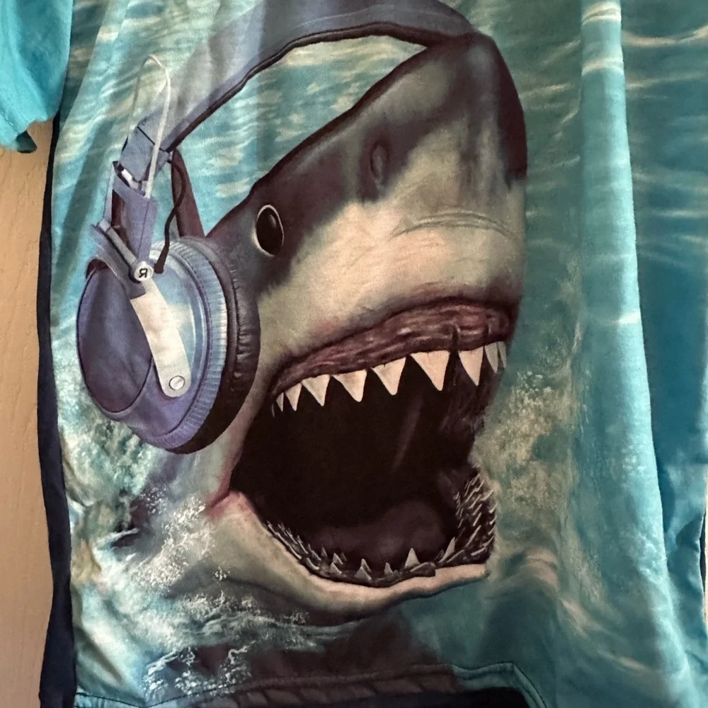 Quad Seven Shark Graphic 2pc Pajama Set NWT Boys Size 12/14